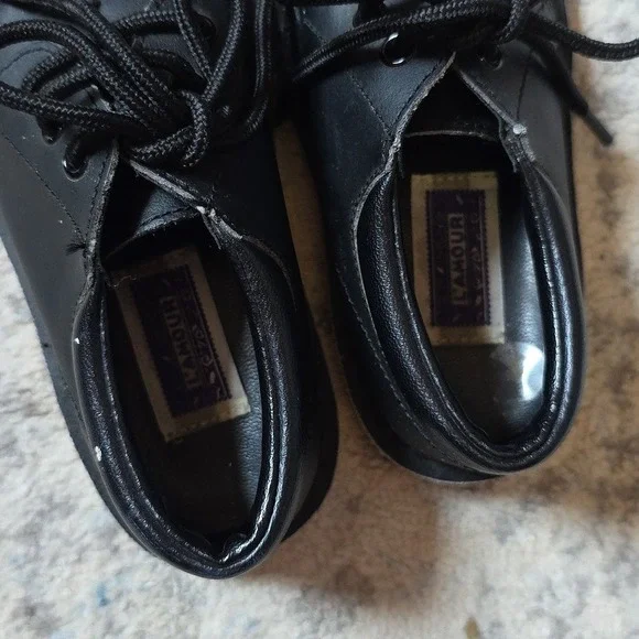 Lamour Boys Size 12 Tyler Leather Lace Up Shoes Oxfoed Flats Black Little Kids - Picture 3 of 7